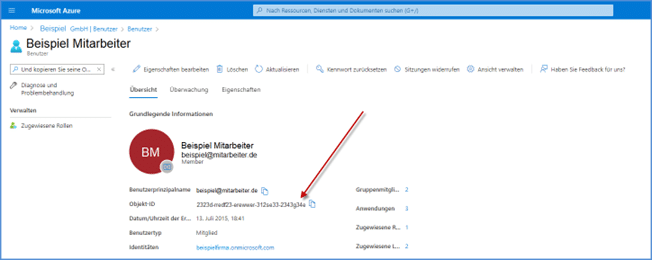 Objekt ID zu kopieren.
