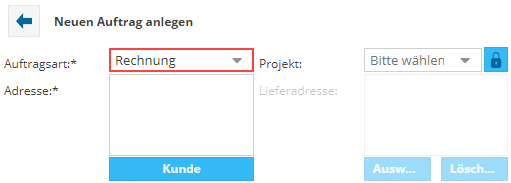 Fakturierung Rechnung Auftragsart