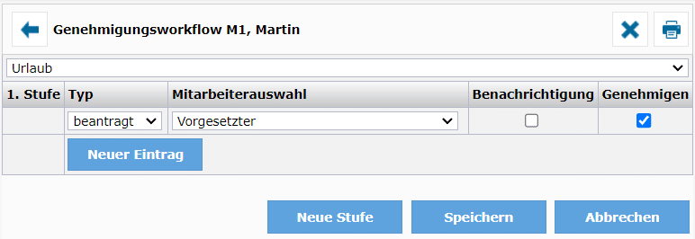 Workflow Urlaub TimO