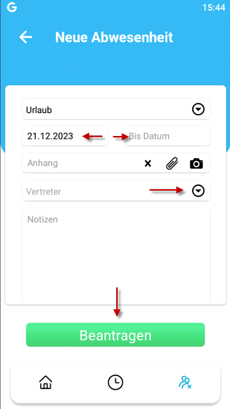 Urlaub beantragen