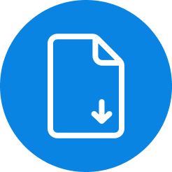 Blaues Download-Symbol zum Herunterladen von Daten aus der Stundenerfassung.