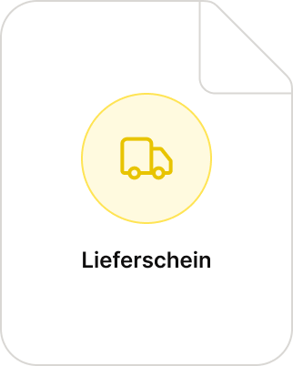 Dokumentkarte mit Lieferwagen Icon und Beschriftung für einen Lieferschein.